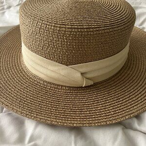 Lanzom Sun Hat for Women Wide Brim Straw Boater Foldable Packable Beach Hat
